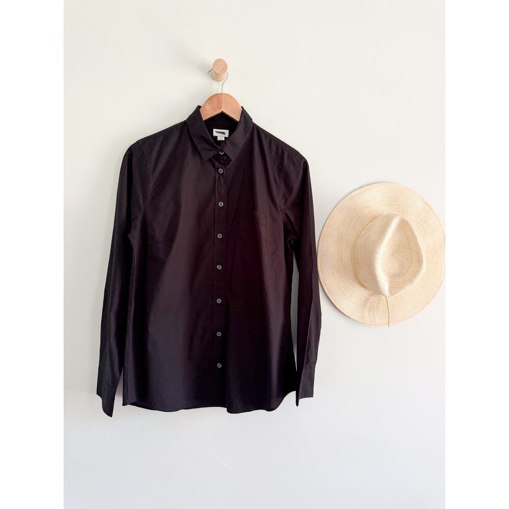 JCrew Factory | NWT Signature Fit Cotton Poplin Button Up Black | Sz M - Picture 4 of 11